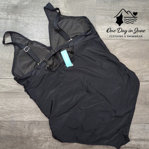 Yonique Plus Size Cross Front Tummy Control One Piece Size 22W - Picture 7 of 7